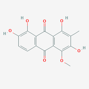 molecular formula C16H12O7 B13144825 2,4,5,6-Tetrahydroxy-1-methoxy-3-methylanthracene-9,10-dione CAS No. 183789-84-6