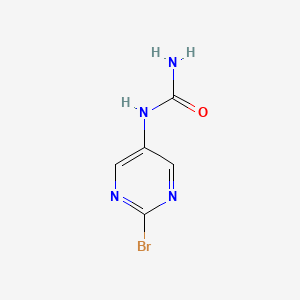 molecular formula C5H5BrN4O B13144873 N-(2-Bromo-5-pyrimidinyl)urea 