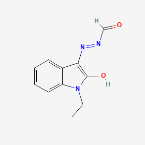 molecular formula C11H11N3O2 B13144915 N'-(1-Ethyl-2-oxoindolin-3-ylidene)formohydrazide 