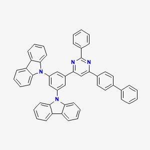 molecular formula C52H34N4 B13144942 9,9'-(5-(6-([1,1'-Biphenyl]-4-yl)-2-phenylpyrimidin-4-yl)-1,3-phenylene)bis(9H-carbazole) 