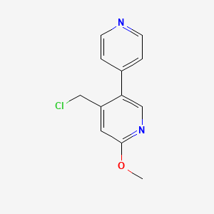 molecular formula C12H11ClN2O B13144960 4-(Chloromethyl)-6-methoxy-3,4'-bipyridine 