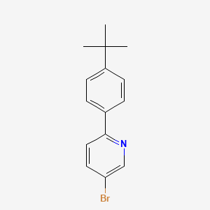 molecular formula C15H16BrN B13144983 5-Bromo-2-(4-(tert-butyl)phenyl)pyridine 