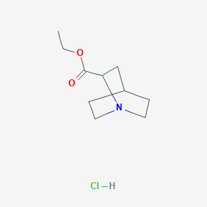 molecular formula C10H18ClNO2 B13144985 Ethyl quinuclidine-2-carboxylate hydrochloride 