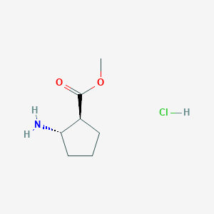 molecular formula C7H14ClNO2 B13144988 Methyl trans-2-aminocyclopentanecarboxylate;hydrochloride 