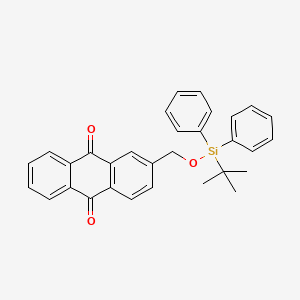 molecular formula C31H28O3Si B13145003 9,10-Anthracenedione, 2-[[[(1,1-dimethylethyl)diphenylsilyl]oxy]methyl]- CAS No. 108562-19-2