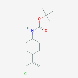 molecular formula C14H24ClNO2 B13145032 tert-Butyl(4-(3-chloroprop-1-en-2-yl)cyclohexyl)carbamate 