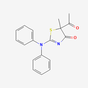 molecular formula C18H16N2O2S B13145064 5-acetyl-2-(diphenylamino)-5-methylthiazol-4(5H)-one CAS No. 40994-90-9