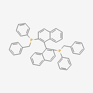 molecular formula C46H36P2 B13145082 2,2'-Bis(benzyl(phenyl)phosphino)-1,1'-binaphthalene 