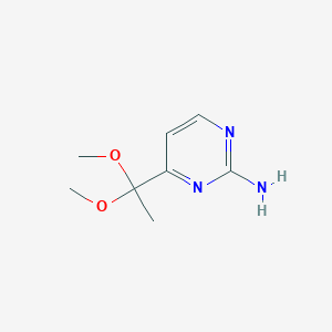 B1314514 4-(1,1-Dimethoxyethyl)pyrimidin-2-amine CAS No. 106157-85-1