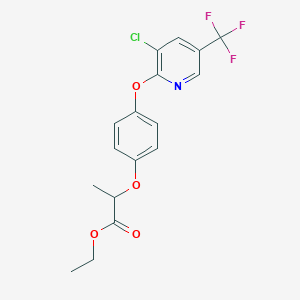 molecular formula C17H15ClF3NO4 B1314531 Ethyl 2-(4-((3-chloro-5-(trifluoromethyl)pyridin-2-yl)oxy)phenoxy)propanoate CAS No. 69806-42-4
