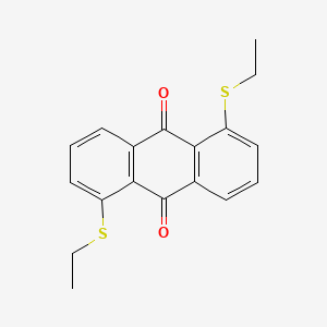molecular formula C18H16O2S2 B13145317 9,10-Anthracenedione, 1,5-bis(ethylthio)- CAS No. 506443-21-6
