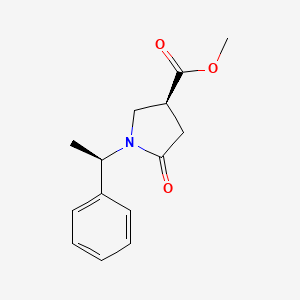 molecular formula C14H17NO3 B1314532 (S)-Methyl 5-oxo-1-((R)-1-phenylethyl)pyrrolidine-3-carboxylate CAS No. 99735-46-3