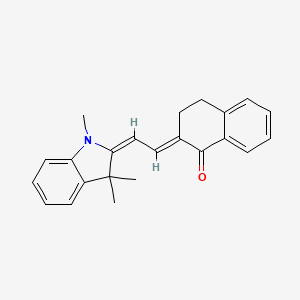 molecular formula C23H23NO B13145322 2-(2-(1,3,3-Trimethylindolin-2-ylidene)ethylidene)-3,4-dihydronaphthalen-1(2H)-one 