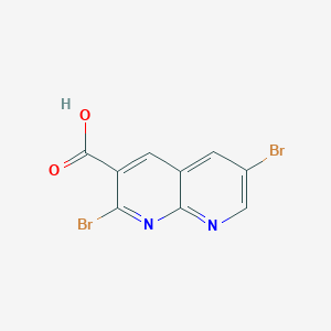 molecular formula C9H4Br2N2O2 B13145324 2,6-Dibromo-1,8-naphthyridine-3-carboxylic acid CAS No. 2044704-54-1