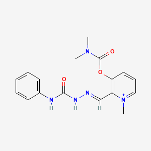 molecular formula C17H20N5O3+ B13145340 [1-methyl-2-[(E)-(phenylcarbamoylhydrazinylidene)methyl]pyridin-1-ium-3-yl] N,N-dimethylcarbamate 