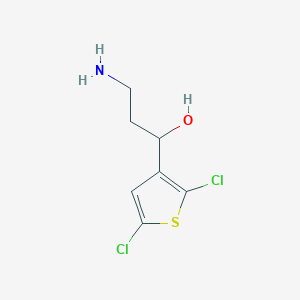 molecular formula C7H9Cl2NOS B13145367 3-Amino-1-(2,5-dichlorothiophen-3-yl)propan-1-ol 
