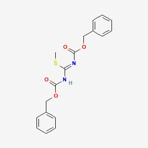 molecular formula C18H18N2O4S B13145371 benzyl (NZ)-N-[methylsulfanyl(phenylmethoxycarbonylamino)methylidene]carbamate 