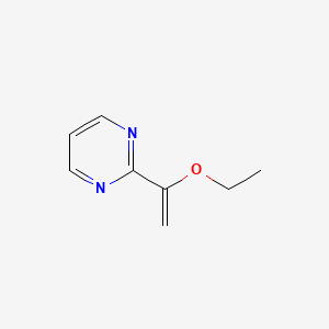 molecular formula C8H10N2O B13145397 2-(1-Ethoxyvinyl)pyrimidine 