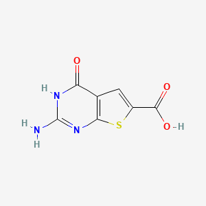 molecular formula C7H5N3O3S B1314543 2-Amino-1,4-dihydro-4-oxothieno[2,3-d]pyrimidine-6-carboxylic acid CAS No. 873544-81-1