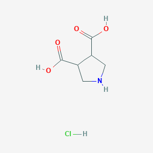 molecular formula C6H10ClNO4 B13145431 Pyrrolidine-3,4-dicarboxylic acid hydrochloride 