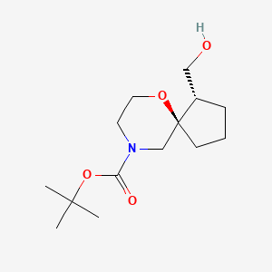 molecular formula C14H25NO4 B13145467 tert-butyl (4S,5R)-4-(hydroxymethyl)-6-oxa-9-azaspiro[4.5]decane-9-carboxylate 