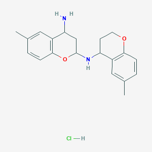 molecular formula C20H25ClN2O2 B13145522 6-Methyl-N2-(6-methylchroman-4-yl)chroman-2,4-diamine hydrochloride 