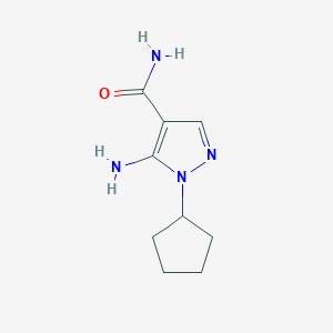 molecular formula C9H14N4O B1314554 5-氨基-1-环戊基-1H-吡唑-4-甲酰胺 CAS No. 666235-33-2