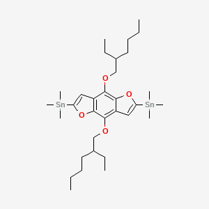 molecular formula C32H54O4Sn2 B13145546 [4,8-bis(2-ethylhexoxy)-2-trimethylstannylfuro[2,3-f][1]benzofuran-6-yl]-trimethylstannane 