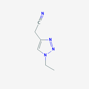 molecular formula C6H8N4 B13145557 2-(1-Ethyl-1H-1,2,3-triazol-4-yl)acetonitrile 