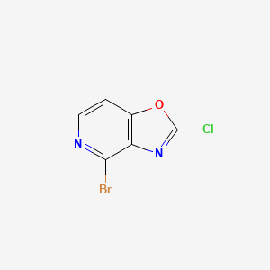 molecular formula C6H2BrClN2O B13145584 4-Bromo-2-chlorooxazolo[4,5-c]pyridine 