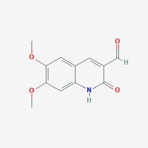 molecular formula C12H11NO4 B1314604 6,7-Dimethoxy-2-oxo-1,2-dihydroquinoline-3-carbaldehyde CAS No. 101382-56-3