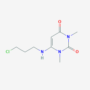 molecular formula C9H14ClN3O2 B131462 6-[(3-Chloropropyl)amino]-1,3-dimethyluracil CAS No. 34654-81-4