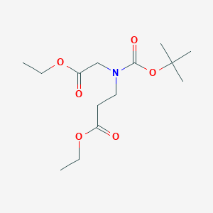molecular formula C14H25NO6 B1314634 3-(tert-Butoxycarbonyl-ethoxycarbonylmethyl-amino)-propionic acid ethyl ester CAS No. 146256-97-5