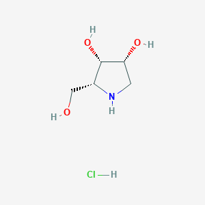 molecular formula C5H12ClNO3 B1314642 (2R,3S,4R)-2-(羟甲基)吡咯烷-3,4-二醇盐酸盐 CAS No. 100991-93-3