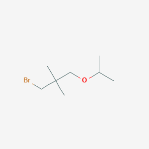 molecular formula C8H17BrO B13146923 1-Bromo-2,2-dimethyl-3-(propan-2-yloxy)propane 