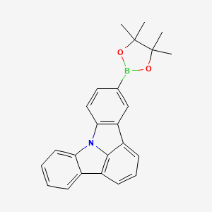 molecular formula C24H22BNO2 B13146930 5-(4,4,5,5-Tetramethyl-1,3,2-dioxaborolan-2-yl)indolo[3,2,1-jk]carbazole 