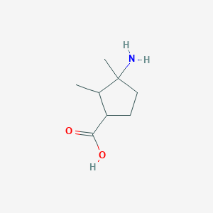 molecular formula C8H15NO2 B13146958 3-Amino-2,3-dimethylcyclopentane-1-carboxylic acid CAS No. 876474-99-6