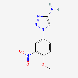 molecular formula C9H9N5O3 B13146981 1-(4-Methoxy-3-nitrophenyl)-1H-1,2,3-triazol-4-amine 
