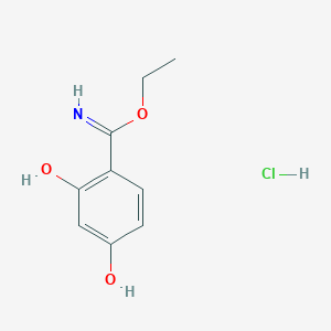 molecular formula C9H12ClNO3 B13146992 Ethyl2,4-dihydroxybenzimidatehydrochloride 