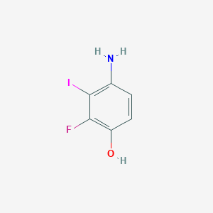 molecular formula C6H5FINO B13147003 4-Amino-2-fluoro-3-iodophenol 