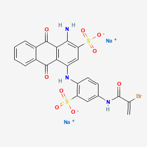 molecular formula C23H14BrN3Na2O9S2 B13147047 Disodium 1-amino-4-[[4-[(2-bromo-1-oxoallyl)amino]-2-sulphonatophenyl]amino]-9,10-dihydro-9,10-dioxoanthracene-2-sulphonate CAS No. 59800-32-7