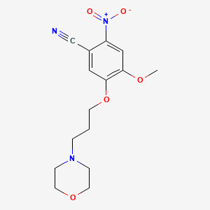 molecular formula C15H19N3O5 B1314705 4-Methoxy-5-(3-morpholinopropoxy)-2-nitrobenzonitrile CAS No. 675126-26-8