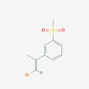 molecular formula C10H11BrO2S B13147055 Benzene,1-(2-bromo-1-methylethenyl)-3-(methylsulfonyl)- 