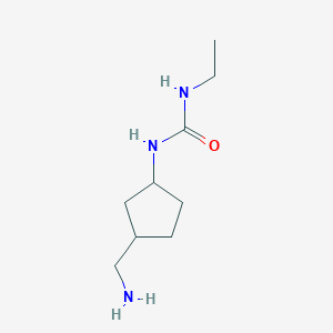 molecular formula C9H19N3O B13147098 1-[3-(Aminomethyl)cyclopentyl]-3-ethylurea 