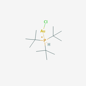 molecular formula C12H28AuClP+ B13147105 Chlorotri-T-butylphosphinegold(I) 