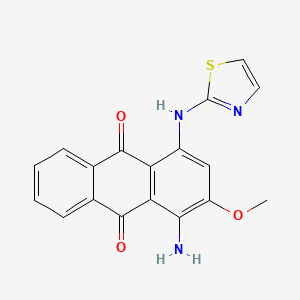 molecular formula C18H13N3O3S B13147141 1-Amino-2-methoxy-4-[(1,3-thiazol-2-yl)amino]anthracene-9,10-dione CAS No. 62593-07-1