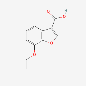 molecular formula C11H10O4 B13147188 7-Ethoxy-1-benzofuran-3-carboxylic acid 