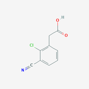 molecular formula C9H6ClNO2 B13147194 2-(2-Chloro-3-cyanophenyl)acetic acid 