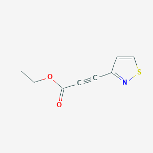 molecular formula C8H7NO2S B13147234 Ethyl 3-(1,2-thiazol-3-yl)prop-2-ynoate 