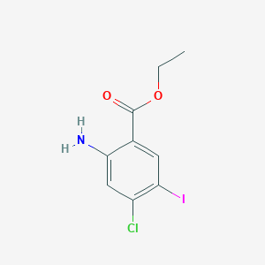 molecular formula C9H9ClINO2 B13147275 Ethyl 2-amino-4-chloro-5-iodobenzoate 